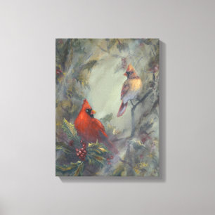 "Christmas Is Coming" Cardinals Canvas Print