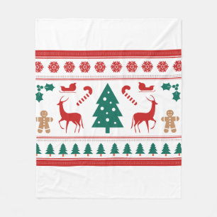 Christmas Is Coming, Christmas, Tree, Reindeer Fleece Blanket