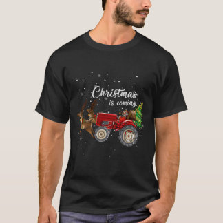 Christmas Is Coming Funny Farmer Santa Claus Tract T-Shirt