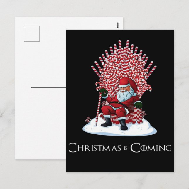 Christmas is coming holiday postcard (Front/Back)
