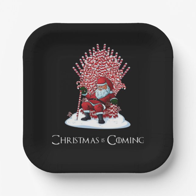 Christmas is coming paper plate (Front)