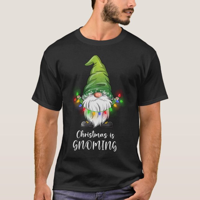 Christmas is gnoming Merry Christmas Gnome T-Shirt (Front)