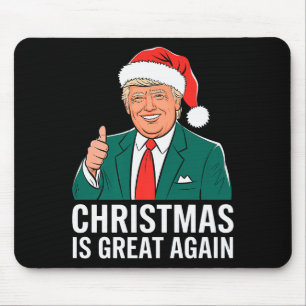 Christmas Is Great Again - Festive Santa Hat Humor Mouse Mat
