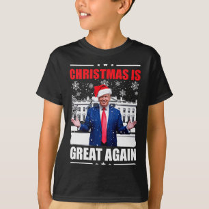 Christmas Is Great Again Xmas Funny Trump Pajamas T-Shirt