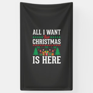 Christmas Is Here Holiday Tree Gift Banner
