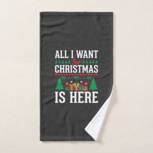Christmas Is Here Holiday Tree Gift Hand Towel