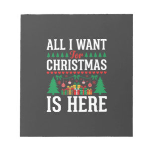 Christmas Is Here Holiday Tree Gift Notepad