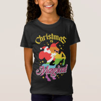 Christmas Is Magical Santa Riding Unicorn Funny