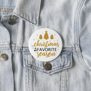 Christmas Is My Favorite Word Art 7.5 Cm Round Badge