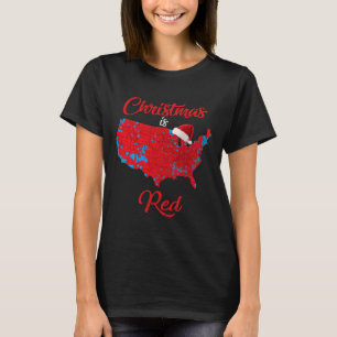 Christmas Is Red 2024 Electoral Map Trump Landslid T-Shirt