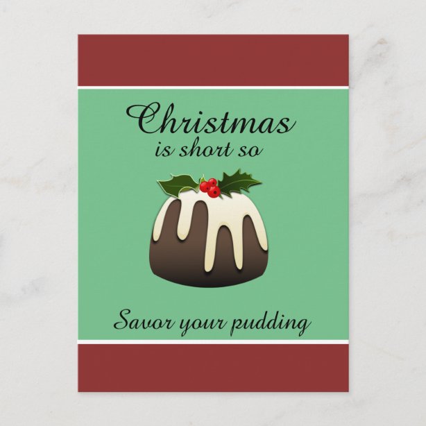 Christmas Pudding Postcards | Zazzle UK