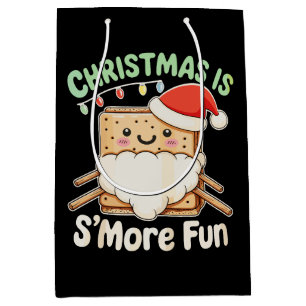 Christmas Is S'more Fun Santa Hat Camping Xmas Medium Gift Bag