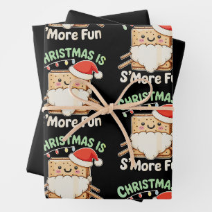 Christmas Is S'more Fun Santa Hat Camping Xmas Wrapping Paper Sheet