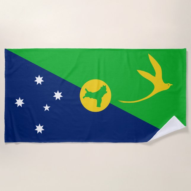 Christmas Island Flag Beach Towel (Front)