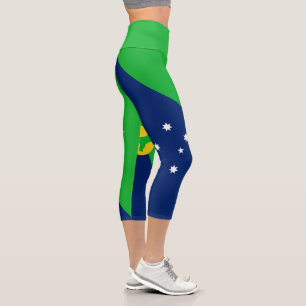 Christmas Island Flag Capri Leggings