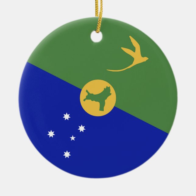 Christmas Island flag Ceramic Tree Decoration (Front)