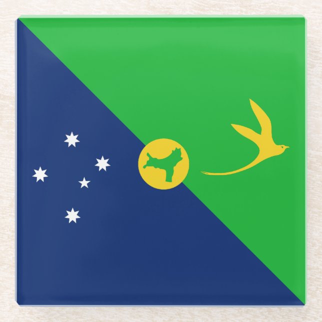 Christmas Island Flag Glass Coaster (Front)