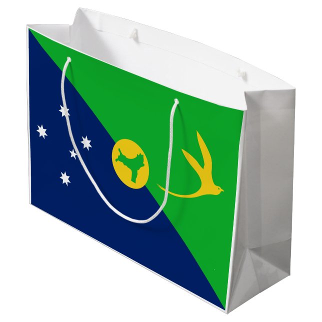 Christmas Island Flag Large Gift Bag (Back Angled)