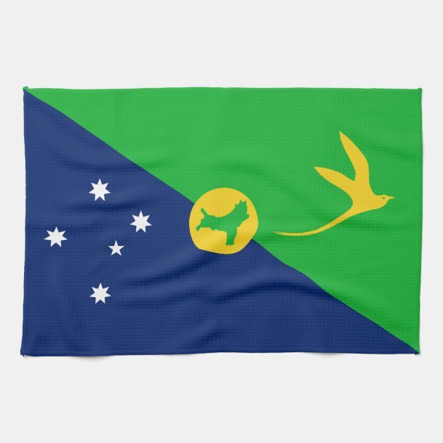 Christmas Island Flag Tea Towel (Horizontal)