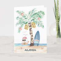 Christmas Island Surf Santa Palm Tree Beach