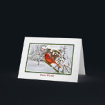 Christmas, Italian, Cardinal Bird, Snow, Card<br><div class="desc">Buon Natale is Italian for Merry Christmas.  The red of the cardinal bird with the white snow is a perfect wintery holiday picture. The little red berries complete the image with a splash of colour on this Christmas card.   Feel free to change the inside verse to suit your needs.</div>