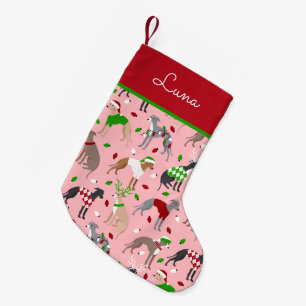 Christmas Italian Greyhound Dog Small Christmas Stocking