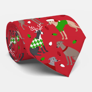 Christmas Italian Greyhound Dog Tie