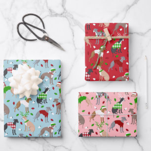 Christmas Italian Greyhound Dog Wrapping Paper Sheet