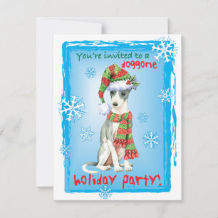 Christmas Italian Greyhound Holiday Invitation