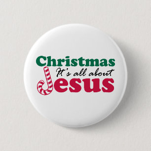 Christmas - It's all about Jesus 6 Cm Round Badge