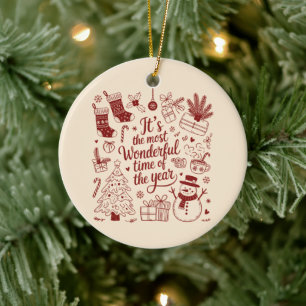 Christmas It's The Most Wonderful Time Of The Year Ceramic Tree Decoration