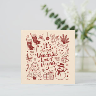 Christmas It's The Most Wonderful Time Of The Year Holiday Card