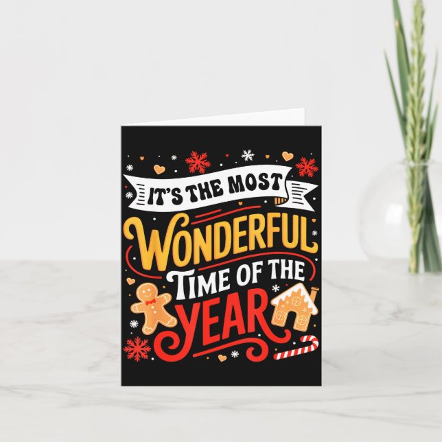 Christmas It's The Most Wonderful Time Of Year Gin Card (Front)