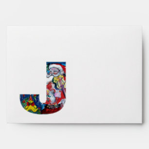 CHRISTMAS J LETTER /SANTA  CLAUS WITH VIOLIN ENVELOPE