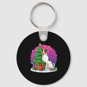 Christmas Jack Russell Santa Hat Xmas Jack Russell Key Ring