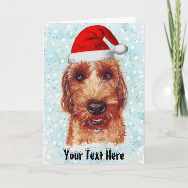 Christmas Jackapoo Portrait Holiday Card (Front)