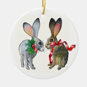 Christmas Jackrabbits Ornament