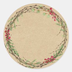 Christmas Jam Canning Rustic Classic Round Sticker