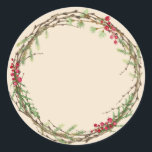 Christmas Jam Canning Rustic Homemade Ivory Classic Round Sticker<br><div class="desc">Rustic and modern Christmas homemade jam canning mason jar sticker with a lovely Christmas holiday wreath with greenery and berries on an ivory background. Simply add your name and the product name to the label. Exclusively designed for you by Happy Dolphin Studio. If you need any help or matching products,...</div>