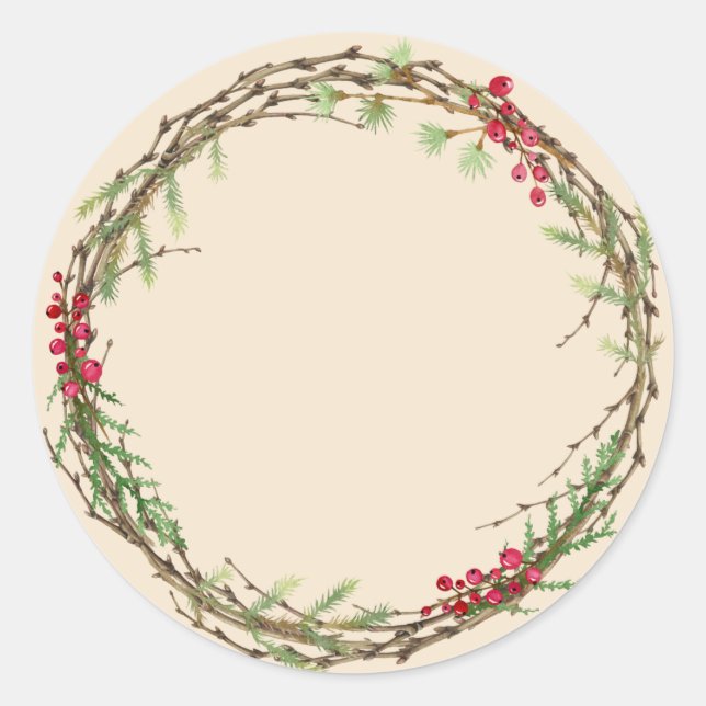 Christmas Jam Canning Rustic Homemade Ivory Classic Round Sticker (Front)