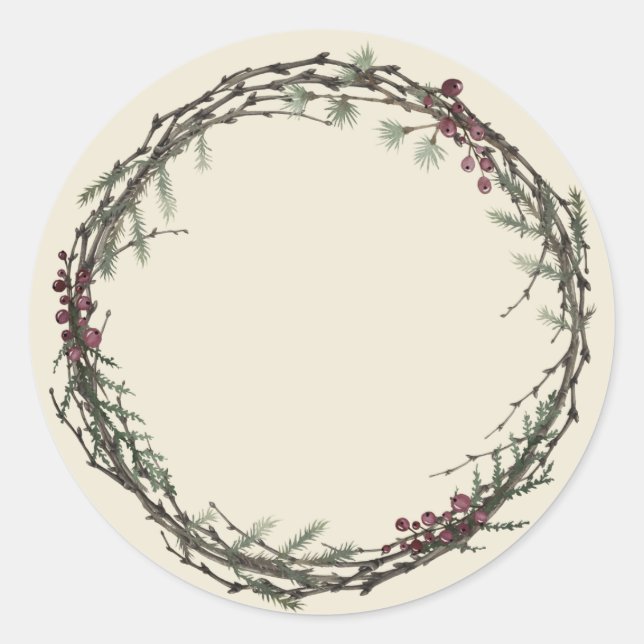 Christmas Jam Canning Rustic Homemade Mason Jar Classic Round Sticker (Front)