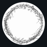 Christmas Jam Canning Rustic Homemade Mason Jar Classic Round Sticker<br><div class="desc">Rustic and modern Christmas homemade jam canning mason jar sticker with a stylish black and white Christmas holiday wreath on a white background. Simply add your name and the product name to the label. Exclusively designed for you by Happy Dolphin Studio. If you need any help or matching products, please...</div>