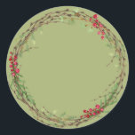 Christmas Jam Canning Rustic Homemade Mason Jar Classic Round Sticker<br><div class="desc">Rustic and modern Christmas homemade jam canning mason jar sticker with a lovely Christmas holiday wreath with greenery and berries on a leaf green background. Simply add your name and the product name to the label. Exclusively designed for you by Happy Dolphin Studio. If you need any help or matching...</div>