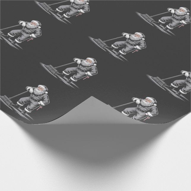 Christmas Janitor Santa Xmas Cleaning Wrapping Paper (Corner)