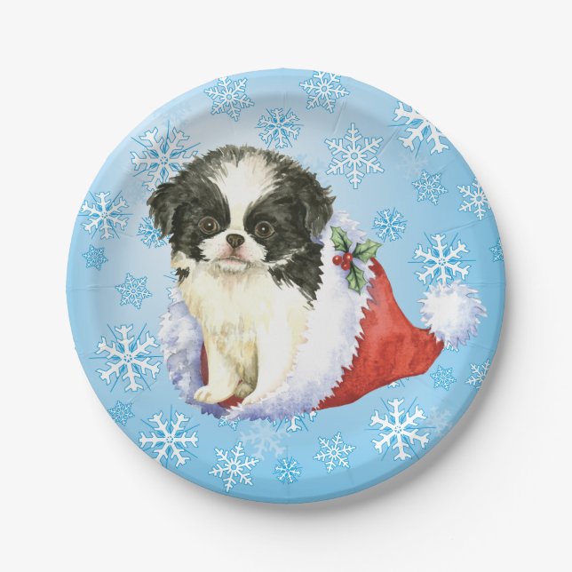 Christmas Japanese Chin Paper Plate (Front)