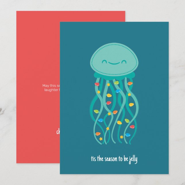 Christmas Jellyfish  Holiday Card (Front/Back)