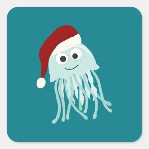 Christmas Jellyfish Square Sticker