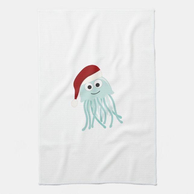 Christmas Jellyfish Tea Towel (Vertical)