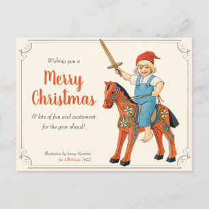 Christmas Jenny Nyström Lill-Nisse riding CC0311 Postcard