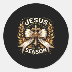 Christmas Jesus Christian Jesus Is The Reason For Classic Round Sticker